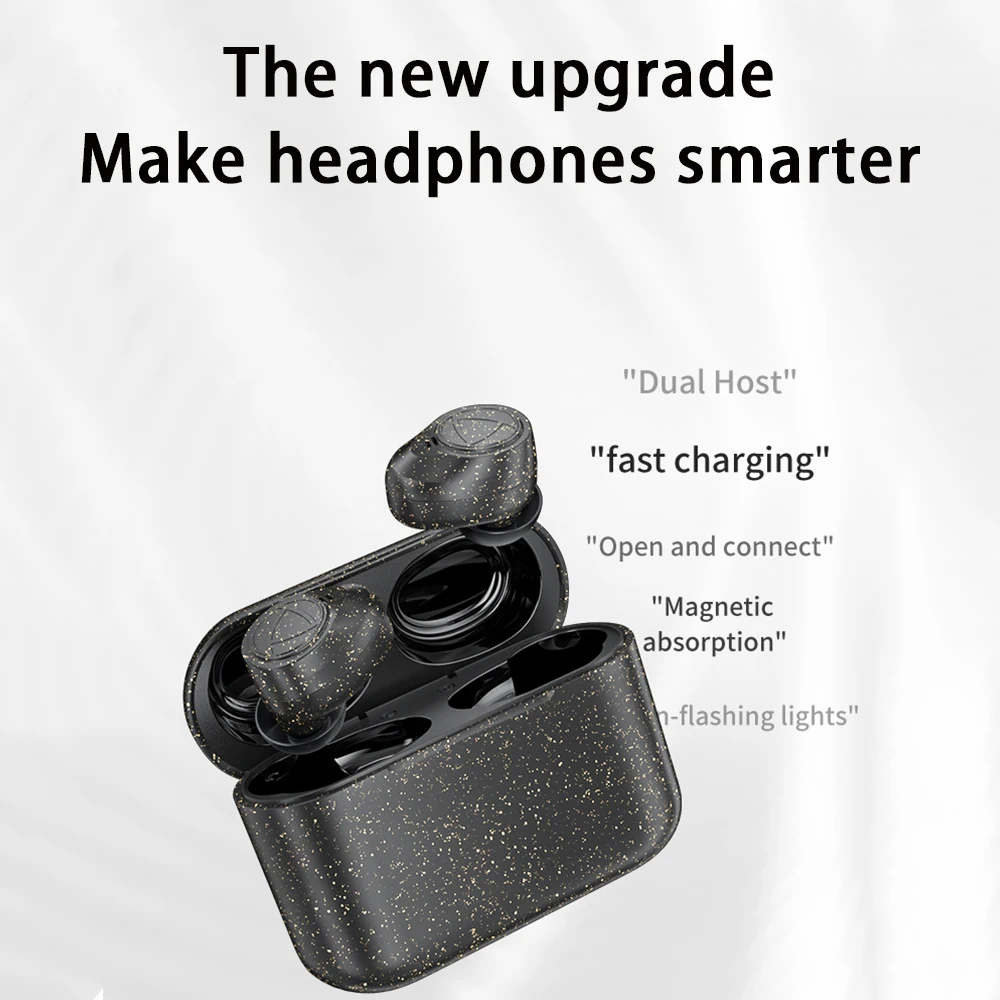 

Wireless Earbuds Active Noise Cancelling Dual Host Bluetooth 5.0 Earphones Mics Noise Cancelling Stereo Earphone 30Hrs Playtime