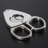 classic stainless steel cigar scissors silver round cutter head guillotine knife smoking accessories for cohiba cigars