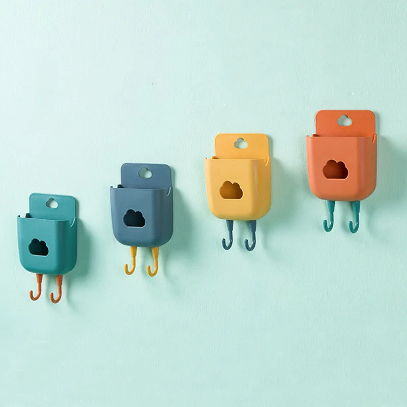 

Настенный пластиковый ящик для хранения, органайзер с дистанционным управлением, чехол, держатель для штепсельной вилки, стойка, Многофунк...