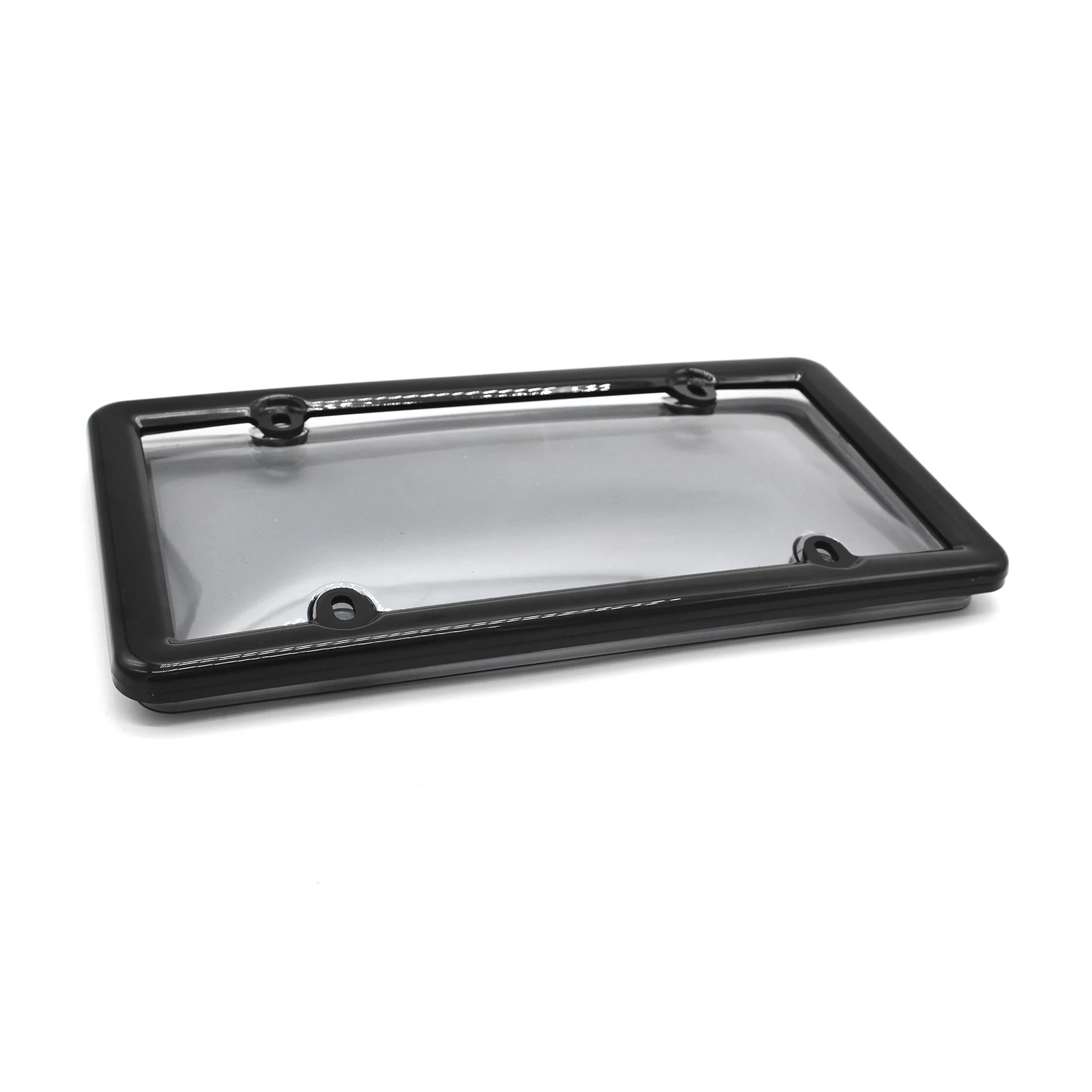 

2PCS Clear Smoked License Plate Shield Cover Combo Premium Quality License Plate Clear Smoked Black Bubble Shield Cover Frame