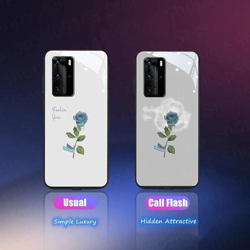 Стеклянный чехол со скрытой 3D розой и цветами для Huawei P20 P30 P40 Mate 20 30 40 Pro Plus