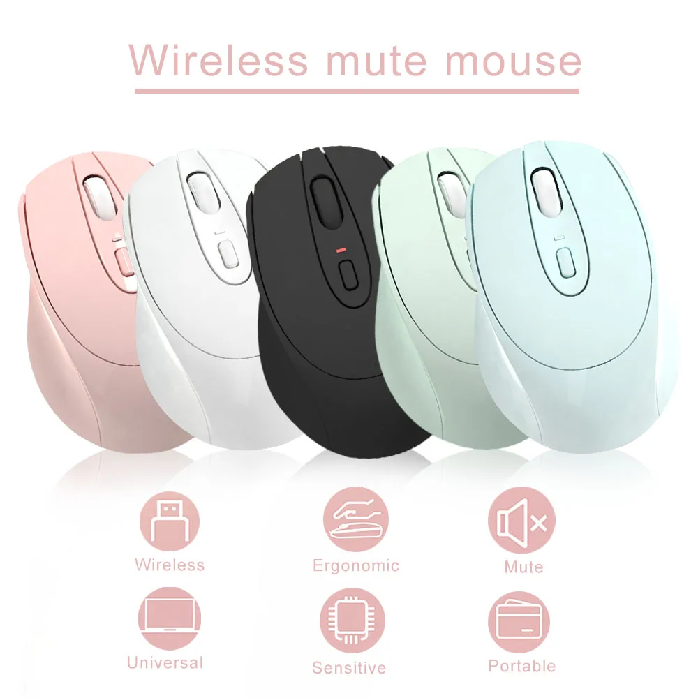 

2.4G Wireless Mouse Rechargeable Silent Ergonomic Gaming Mouse Wireless Mute Mice for Computer Laptop PC Gamer Boys Girls Mouse