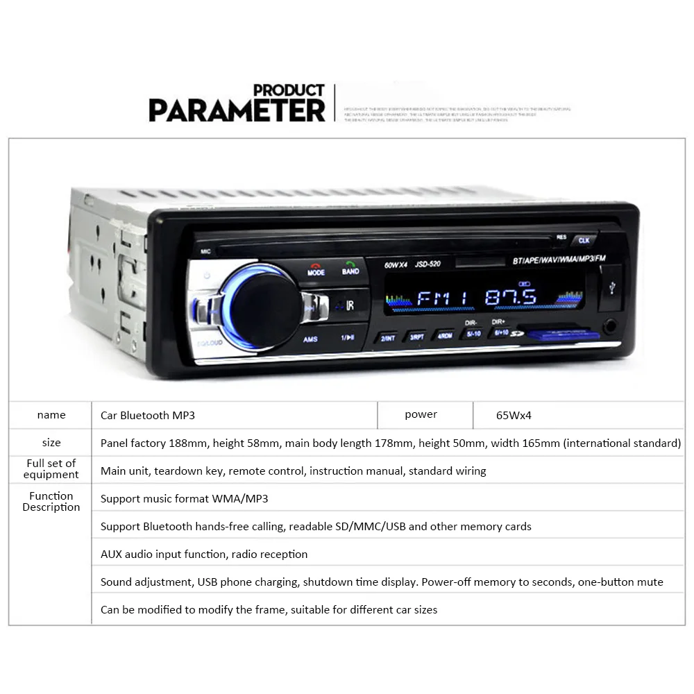 XIAOMI авто MP3 плеер Bluetooth Стерео Авторадио автомобильный Радио 12 В в-тире 1 Din FM Aux вход приемник SD USB MP3 автомобильный аудио плеер
