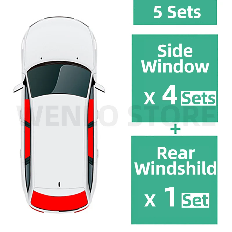 WENLO для Honda freed City Crossroad SHUTTLE EDIX MOBILIO Магнитная Автомобильная боковая шторка от солнца, сетчатая Автомобильная шторка - Color: 5pcs