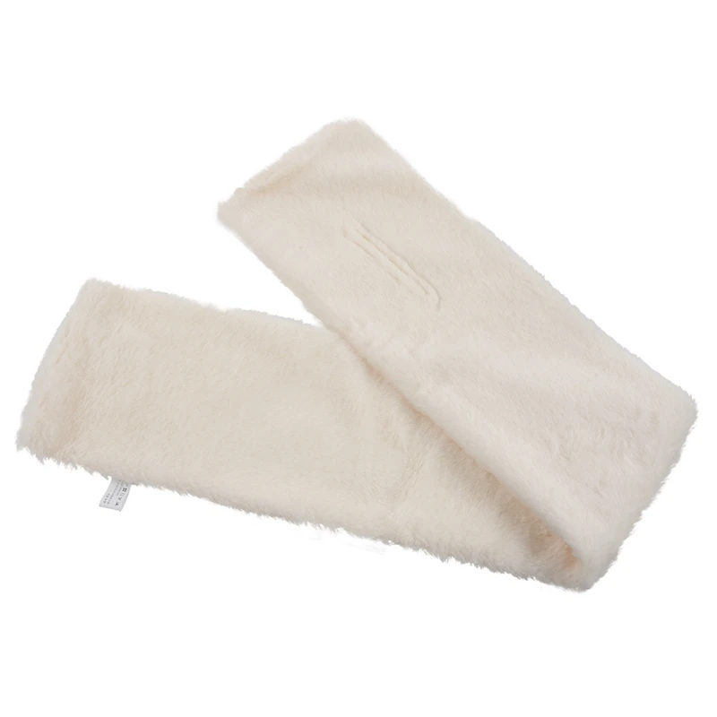 Женский шарф из искусственного кроличьего меха на осень и зиму белые Шарфы |