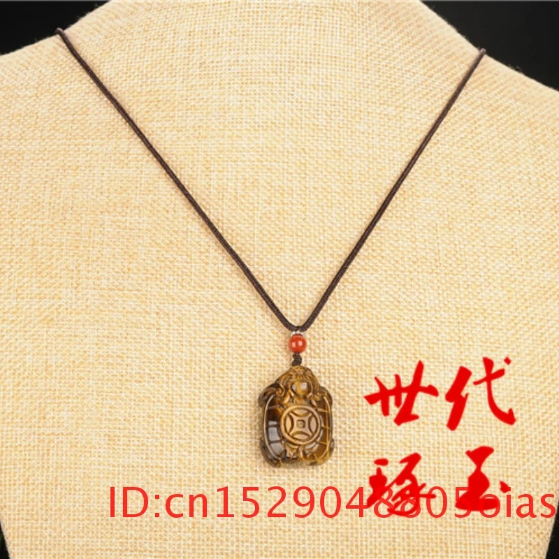 Натуральный желтый китайский Нефритовый дракон черепаха кулон тигровый глаз