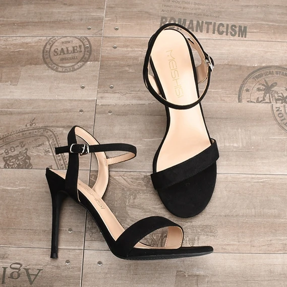 Сандалии женские замшевые на высоком каблуке дизайнерские босоножки с ремешком