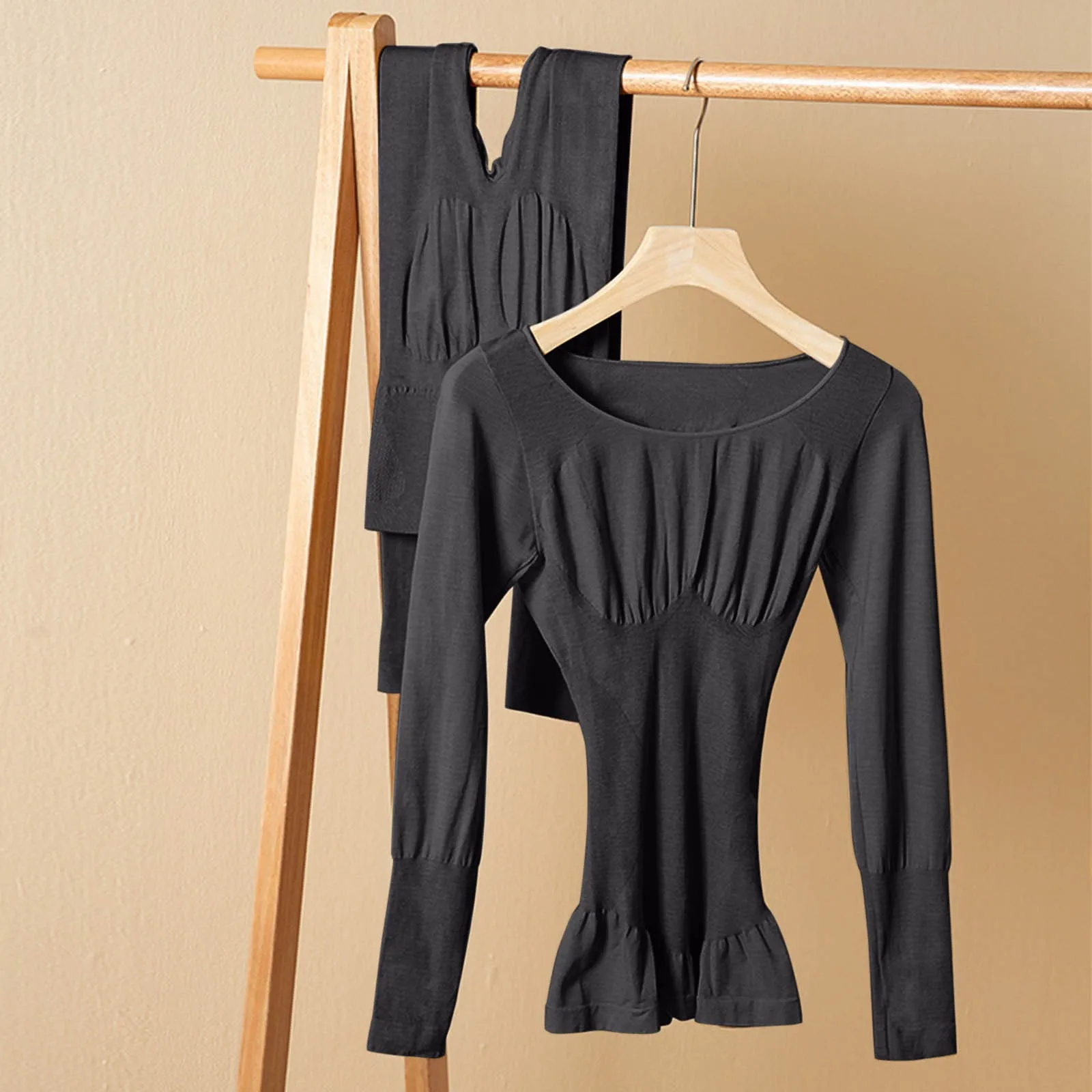 

Pajama Set Lingerie Woman Seamless Elastic Thermal Inner Wear Thermal Underwear Seamless Elastic Set Pijama Mujer