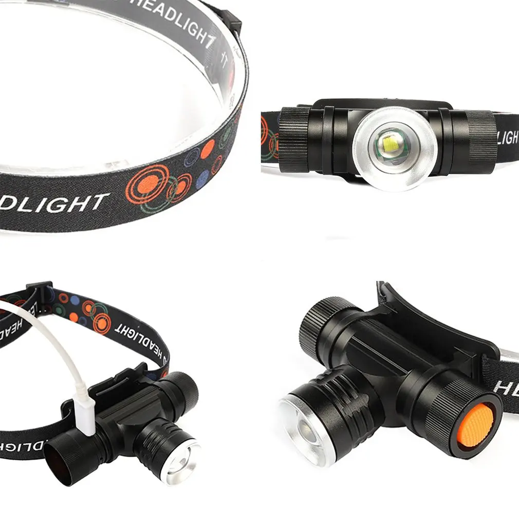 

Strong Headlight LED Outdoor Rechargeable Night Fishing Light Mini USB Rechargeable Telescopic Focusing Portable Headlight