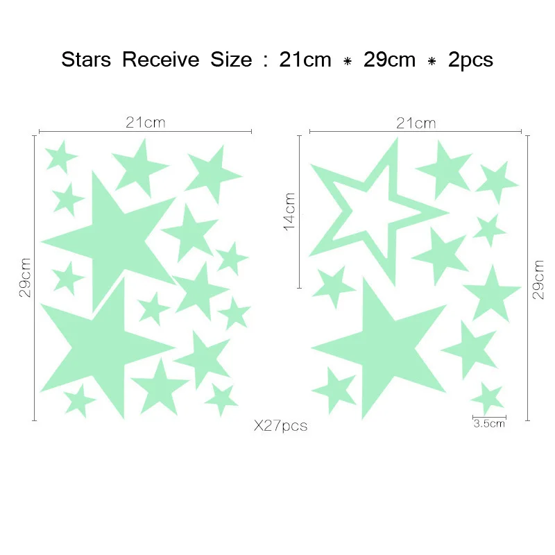 

KLuminous Stickers 3D Combination of Moon and Stars, Bedroom, Home Decoration, Children Decal Wall Stickers, Glow In The Dark