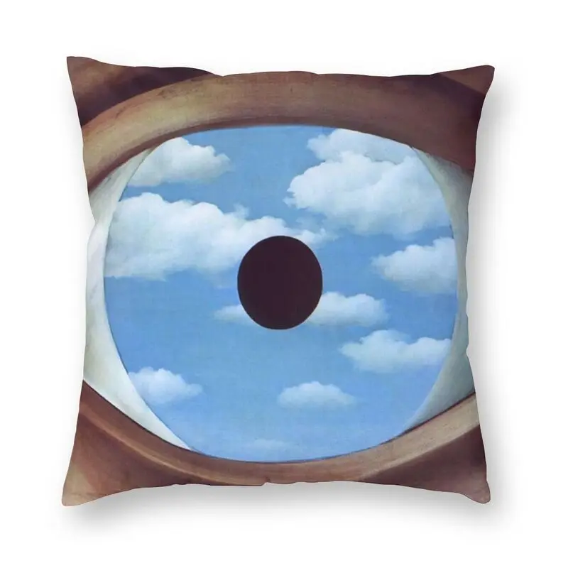 

The False Mirror Cushion Covers Sofa Home Decorative Rene Magritte Painting Square Pillow Case 45x45cm