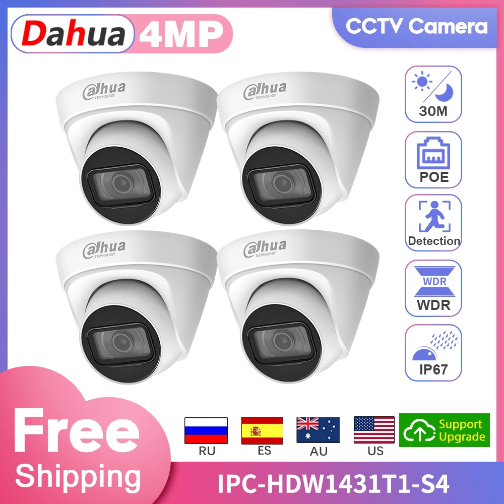 

Оригинальная фотокамера Dahua, компактная IP-камера видеонаблюдения, 4 МП, ИК, 30 м, веб-камера, WDR, защита безопасности, обнаружение движения, прил...