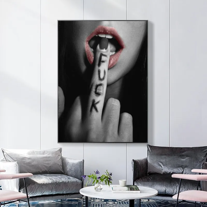 Сексуальные губы холст настенные картины художественные плакаты и принты крутая