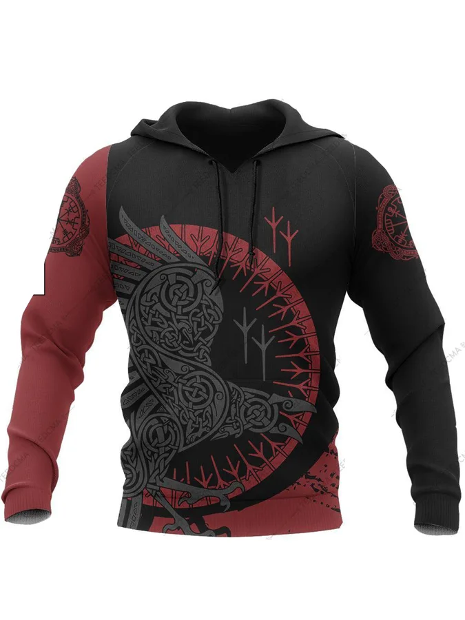 

2022 Viking Odin Tattoo 3D Printed Men Hoodies Harajuku Fashion Hooded Sweatshirt Autumn Unisex Street Long Sleeve Men Clothing
