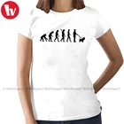 Белая женская футболка West Highland с рисунком футболка с фотографией терьера Evolution Westie, Женская хлопковая футболка с коротким рукавом, женская футболка