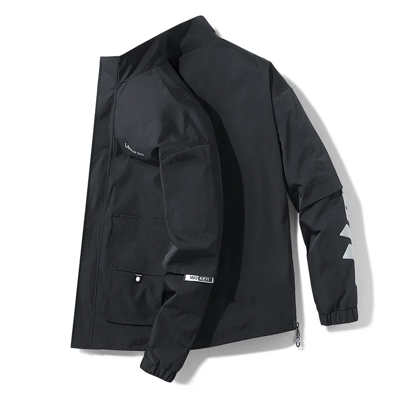 

Куртка мужская с воротником-стойкой, стильная брендовая приталенная, красивая уличная одежда в Корейском стиле, с градиентом, осень 2020