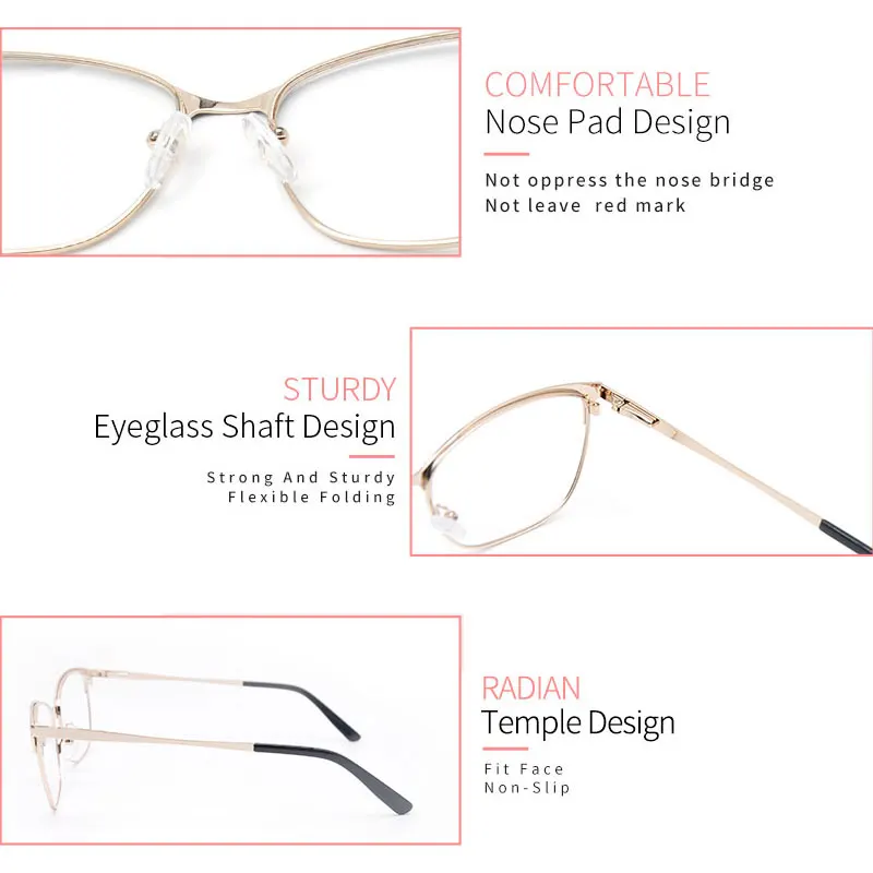 

KANDREA Metal Women Square Eye Glasses Frames for Female Vintage Spectacles Clear Lens Eyeglasses Fashion High Quality Eyewear