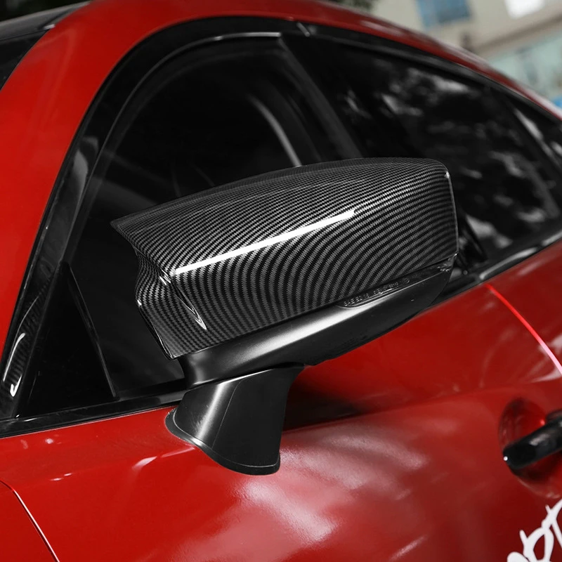 2 шт. Автомобильная боковая крышка зеркала заднего вида из углеродного волокна ABS