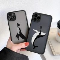whale and dancing girl camera protection phone cases for iphone 11 12 13 pro max 8 7 plus se 2 xr xs max x shockproof back cover