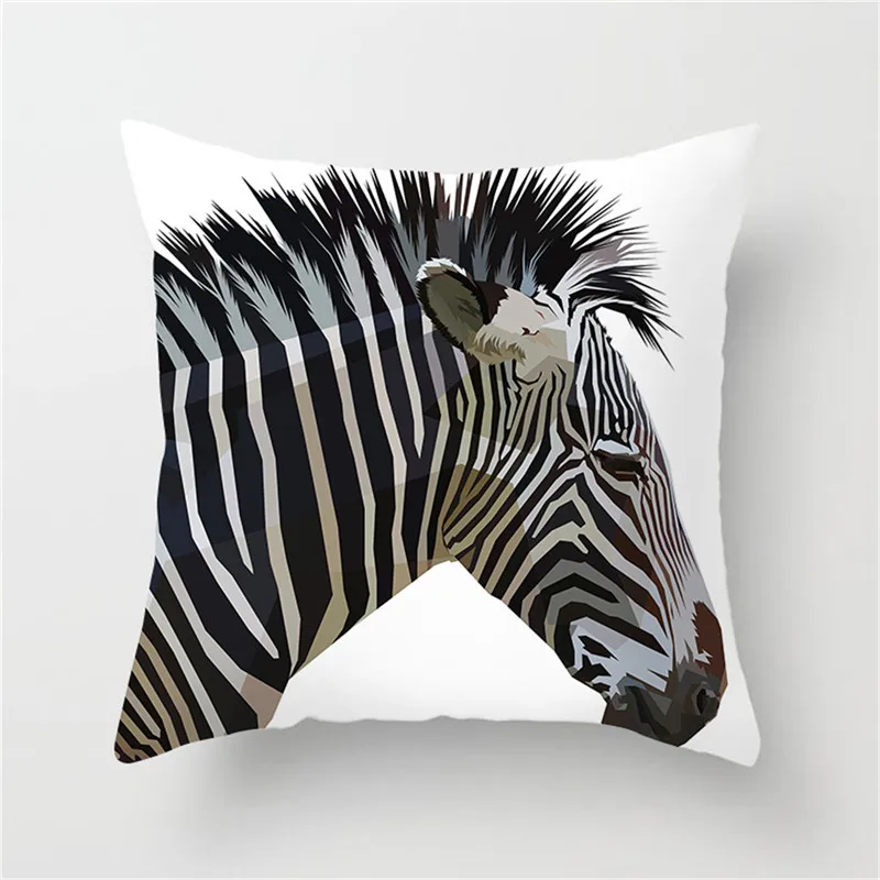 Fuwatacchi чехол для подушки с изображением животных Лошадь волк белка Зебра тигровая