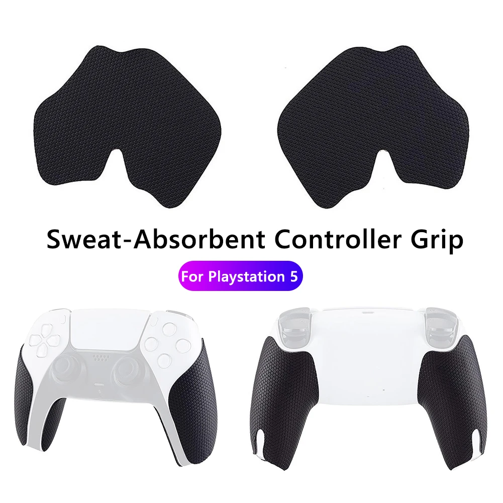 

For PlayStation 5 PS5 Controller Black 1 Set Anti-Skid Sweat Absorbent Hand Grip Silicone Rubber Games Accessories