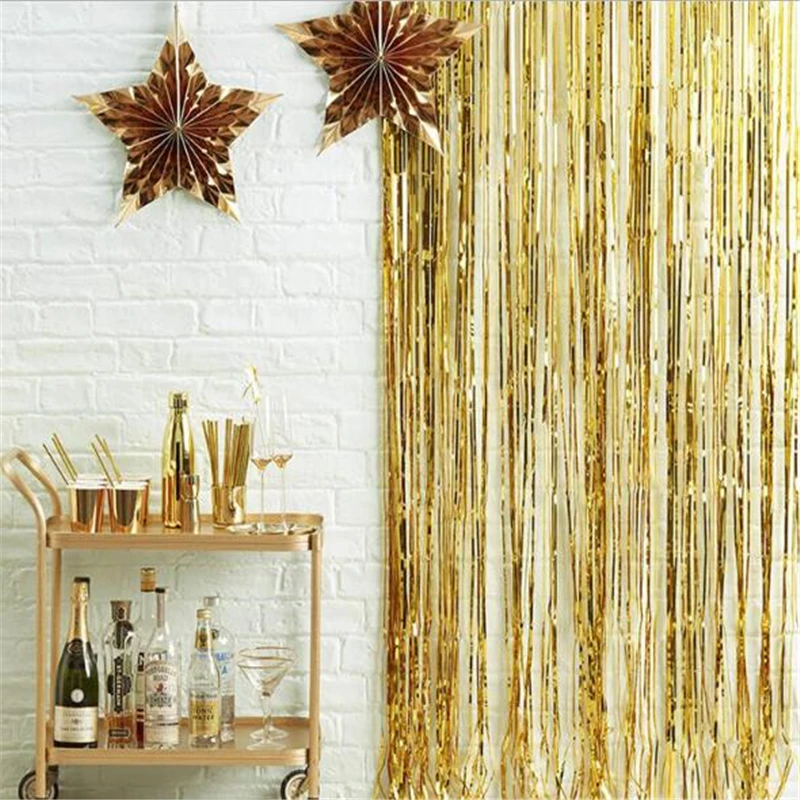 Радужная занавеска из алюминиевой фольги 2 м 3 Блестящий Фон для фотосъемки