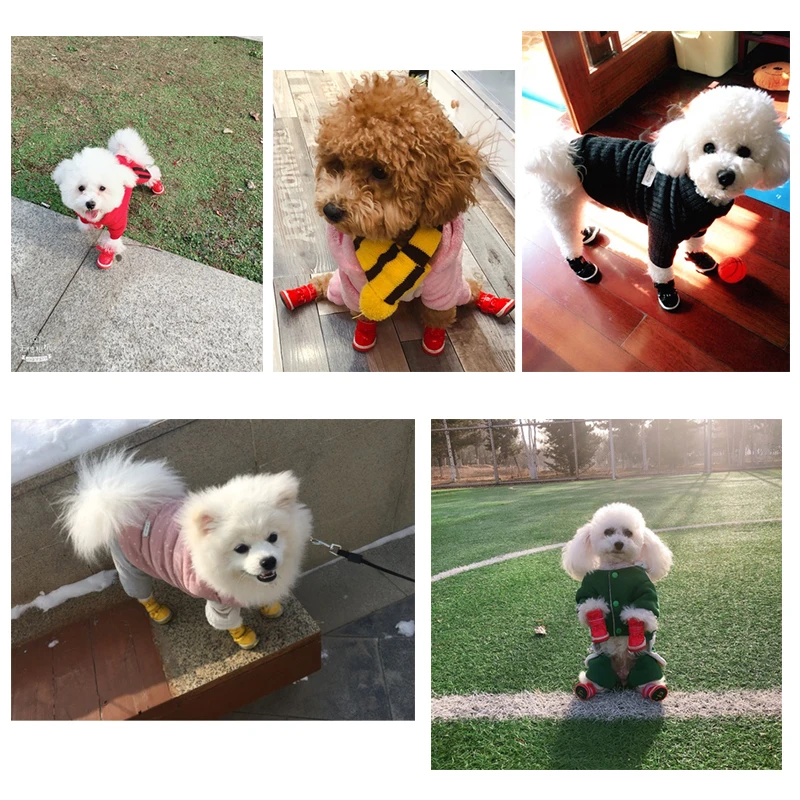 Горячая Распродажа зимняя обувь для собак чихуахуа щенка противоскользящие