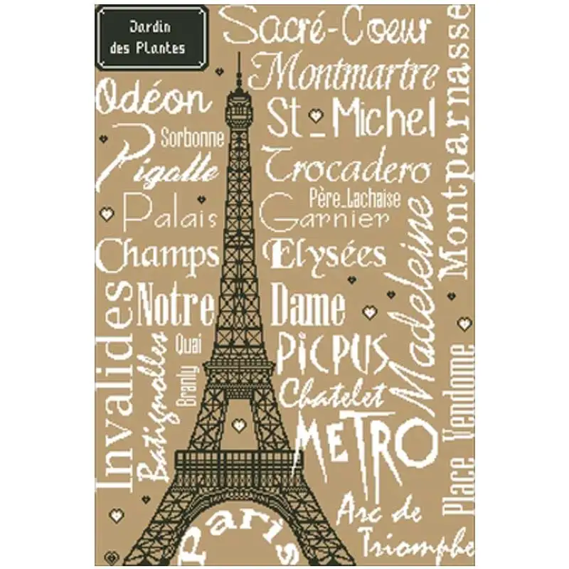 

Eiffel Tower letters pattern Counted Cross Stitch 11CT 14CT DIY Chinese Cross Stitch Kits Embroidery Needlework Sets