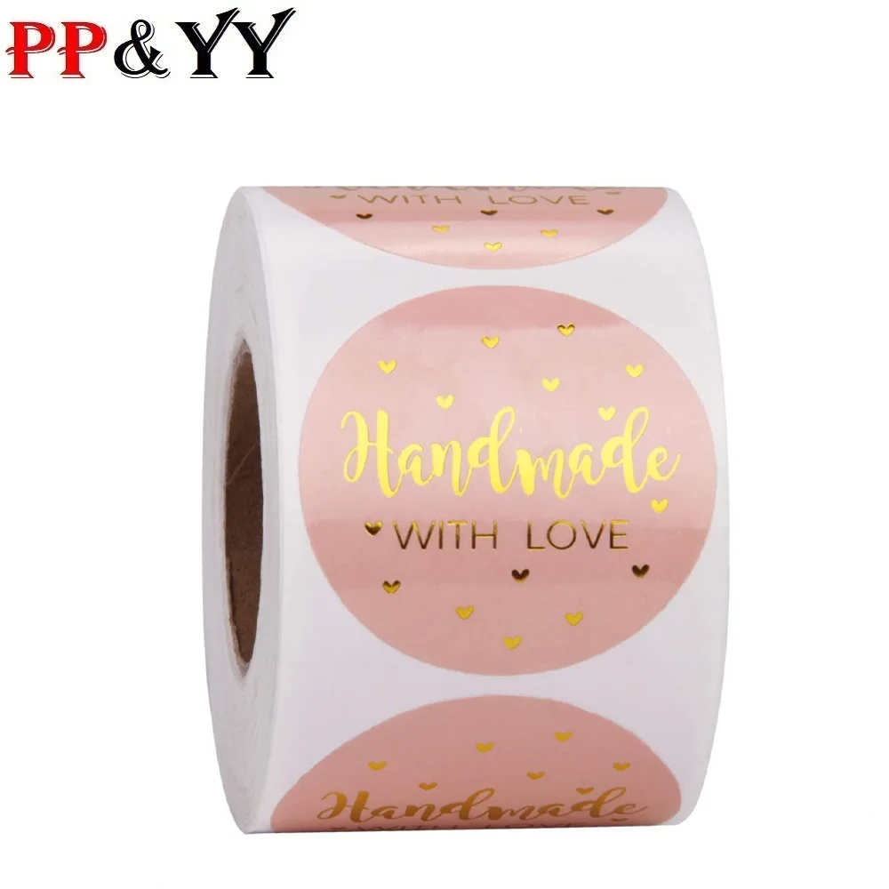 100 500 шт розовые наклейки ручной работы с сердцем 1 дюйм свадебные для вечерние