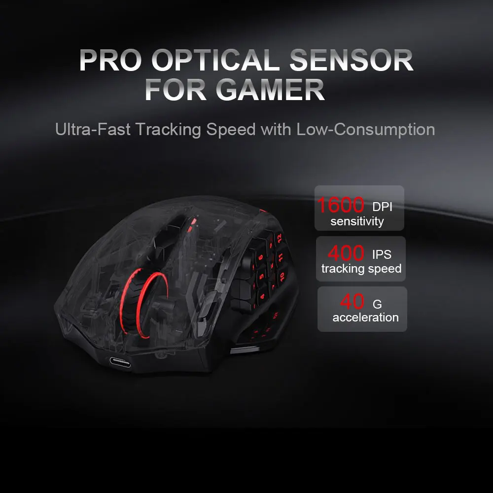 Redragon Impact Elite USB Wireless 2.4G Gaming RGB Mouse 16000 DPI Programmable Optics Mice For Computer Gamer PC M913 | Компьютеры и