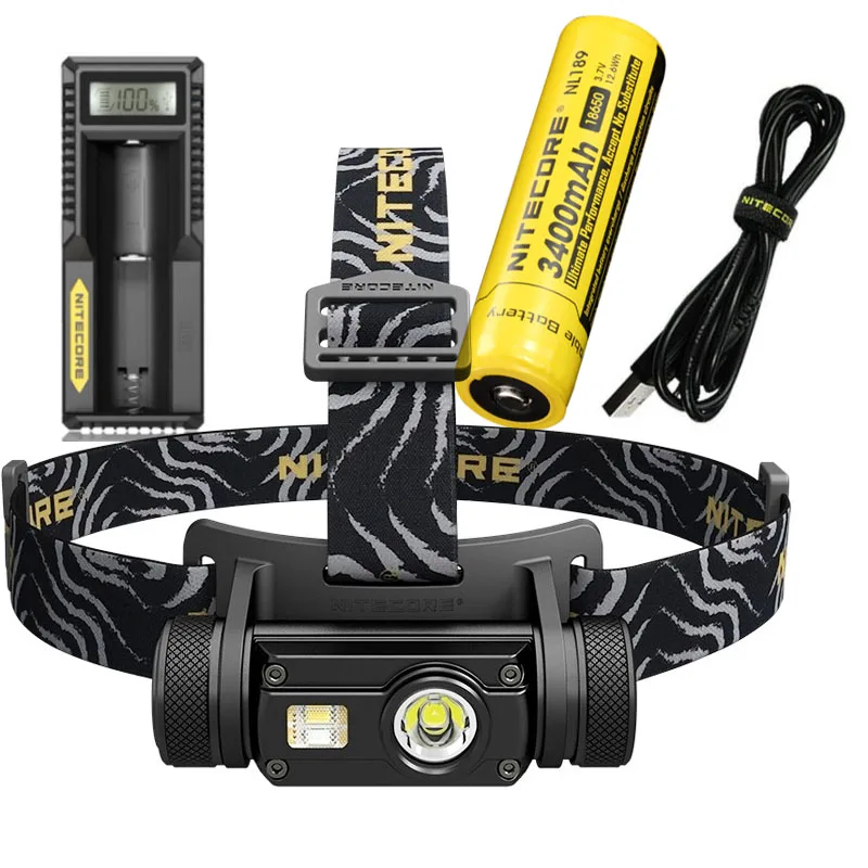 NITECORE HC65 USB Перезаряжаемый налобный фонарь CREE XM-L2 U2 max 1000 люмен дальность луча 110 м наружная фара для велосипеда