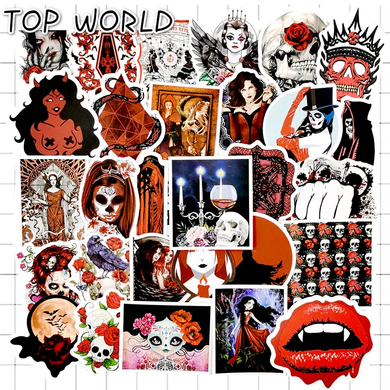 10/50 шт./компл. готические ужасные граффити водонепроницаемые наклейки для багажа