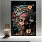 5d алмазная живопись с африканской женщиной, полноразмерная мозаичная картина Стразы с вышивкой, с цветами для девушек