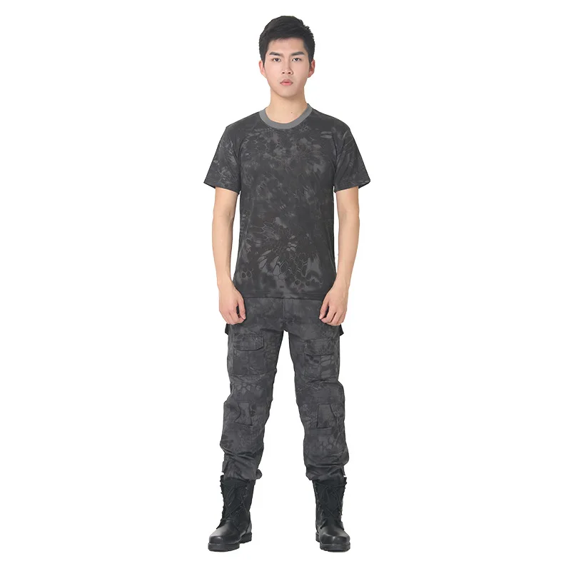 Camouflage3 6 видов цветов Мужская армейская спецназа летняя с коротким рукавом быстросохнущая камуфляжная солдатская тактическая одежда военная форма Топы - Цвет: Camouflage3