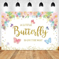 butterfly backdrop newborn baby shower birthday party princess photo backdrop pink floral butterfly girl photography background