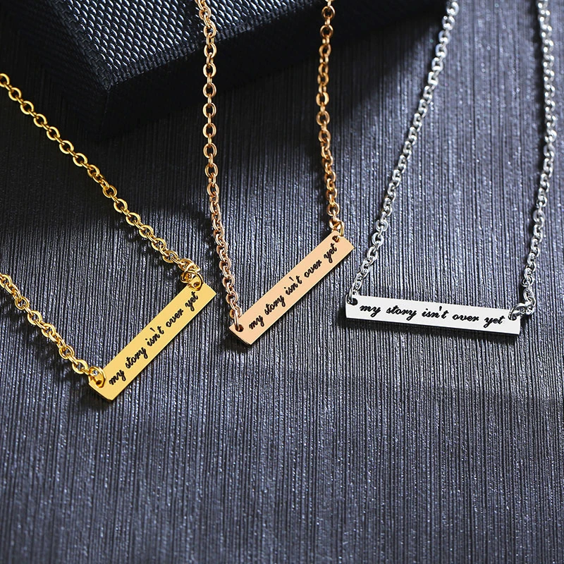 Женские Геометрические Ожерелья Vnox Horizon Bar колье из нержавеющей стали с