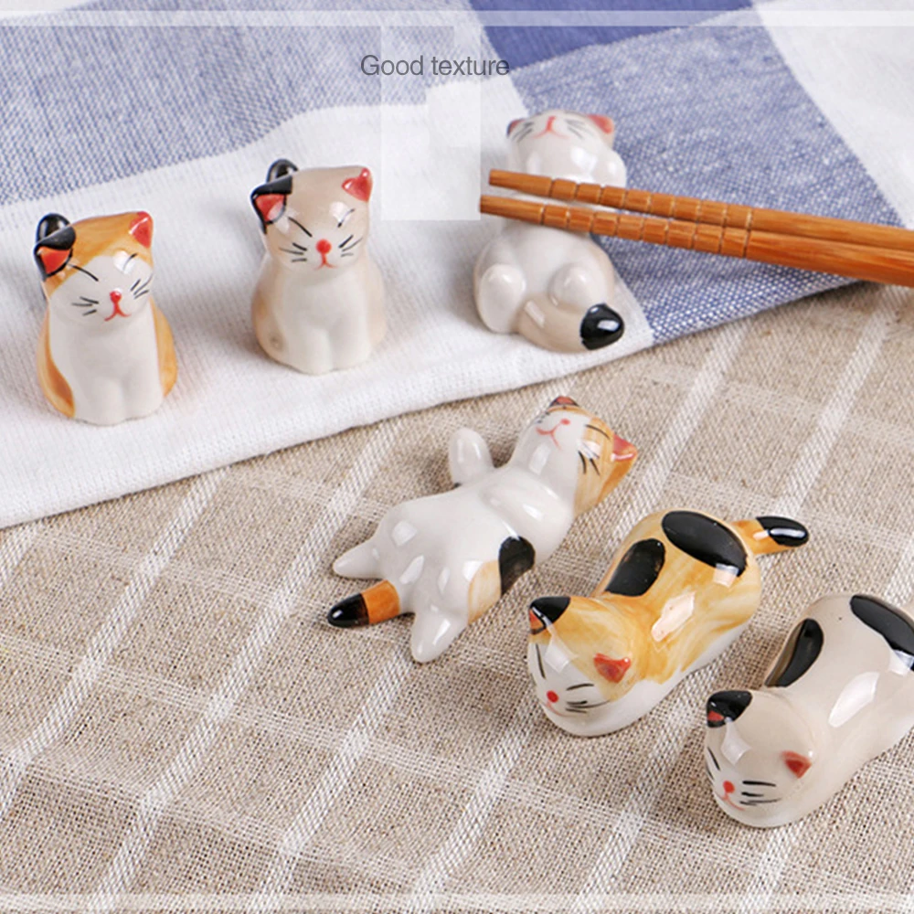 3 шт./компл. подставка для еды Lucky Cat керамический держатель японская рамен подушка