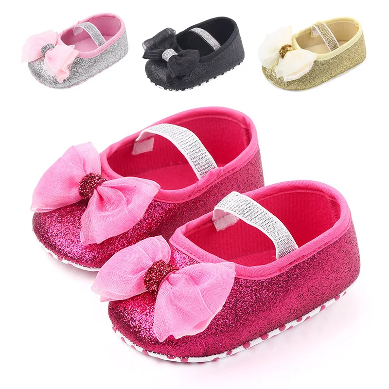 

Autumn Baby Girl Anti-Slip Casual Walking Shoes Bowknot Sneakers Soft Soled First Walkers