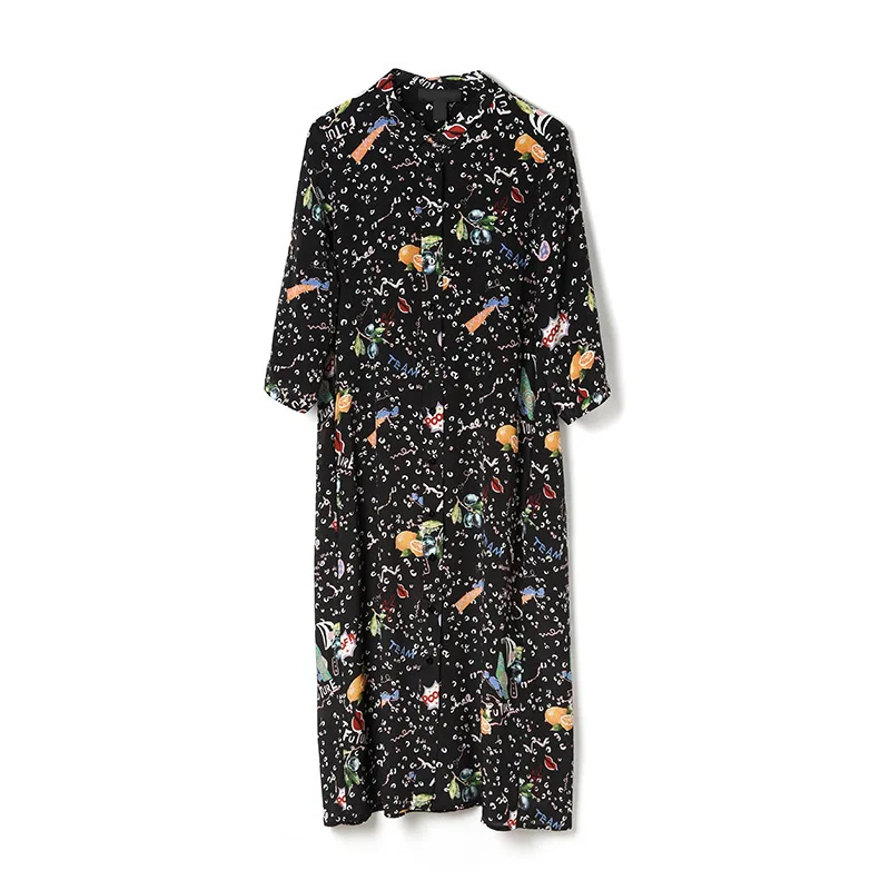 Crossmio шелковое платье 2020 новая женственность свежий принт на шнуровке пояс