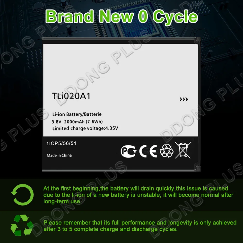 

TLi020A1 Battery For Alcatel OneTouch Tru 5065N Battery TLP020A2 Replacement Repair Part