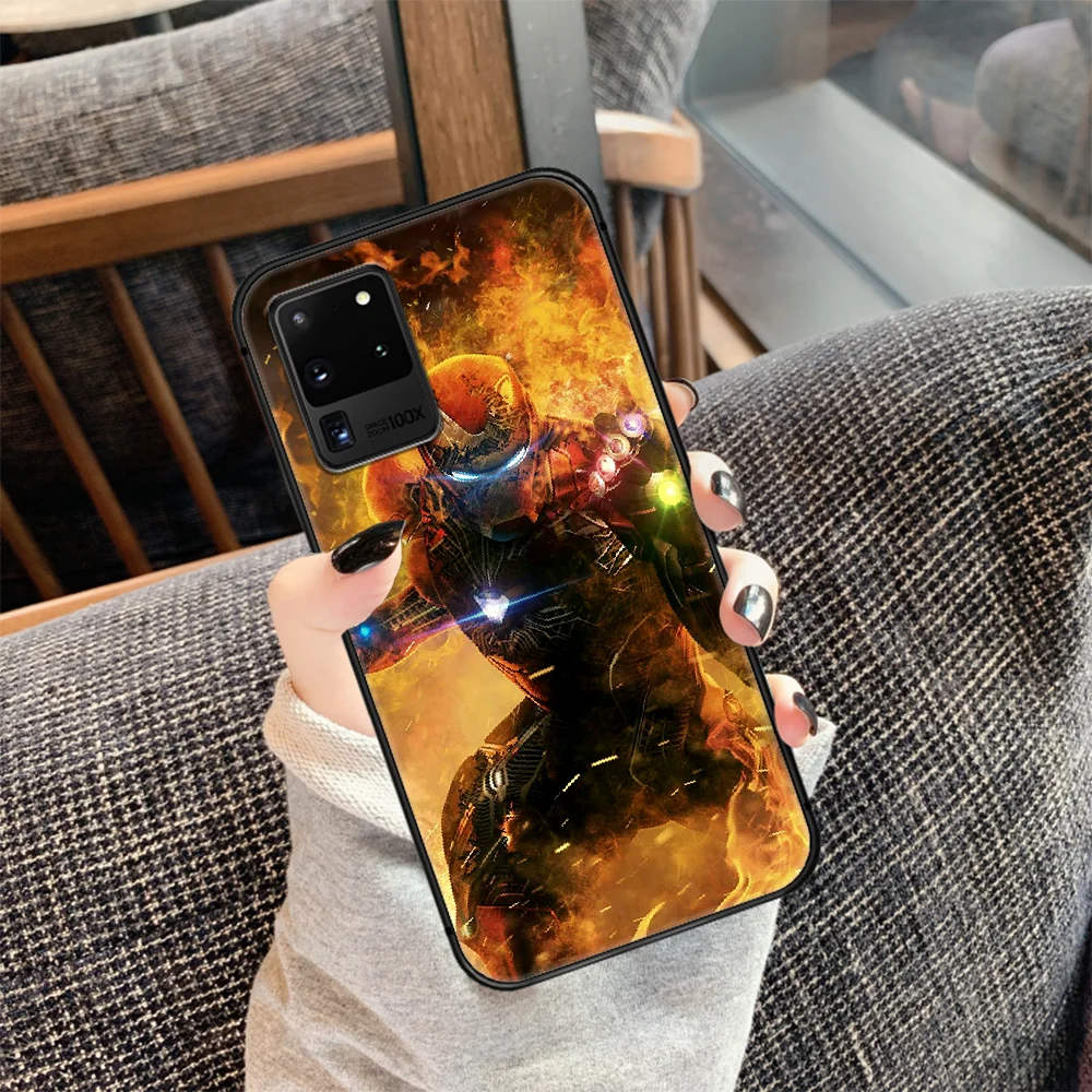 

Irons Man Super Hero Phone Case Cover Hull For Samsung Galaxy S 7 8 9 10 e 20 FE edge uitra plus Note 9 10 20 black Back Tpu