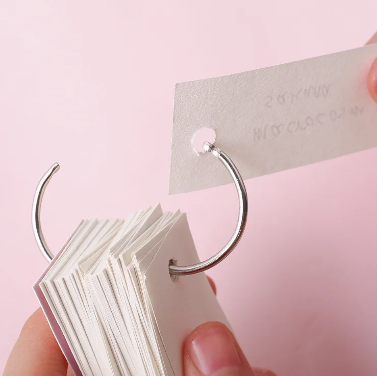 220 страниц пустая страница Kawaii Flash Card Ring Notepad Word учебная карта портативный блокнот