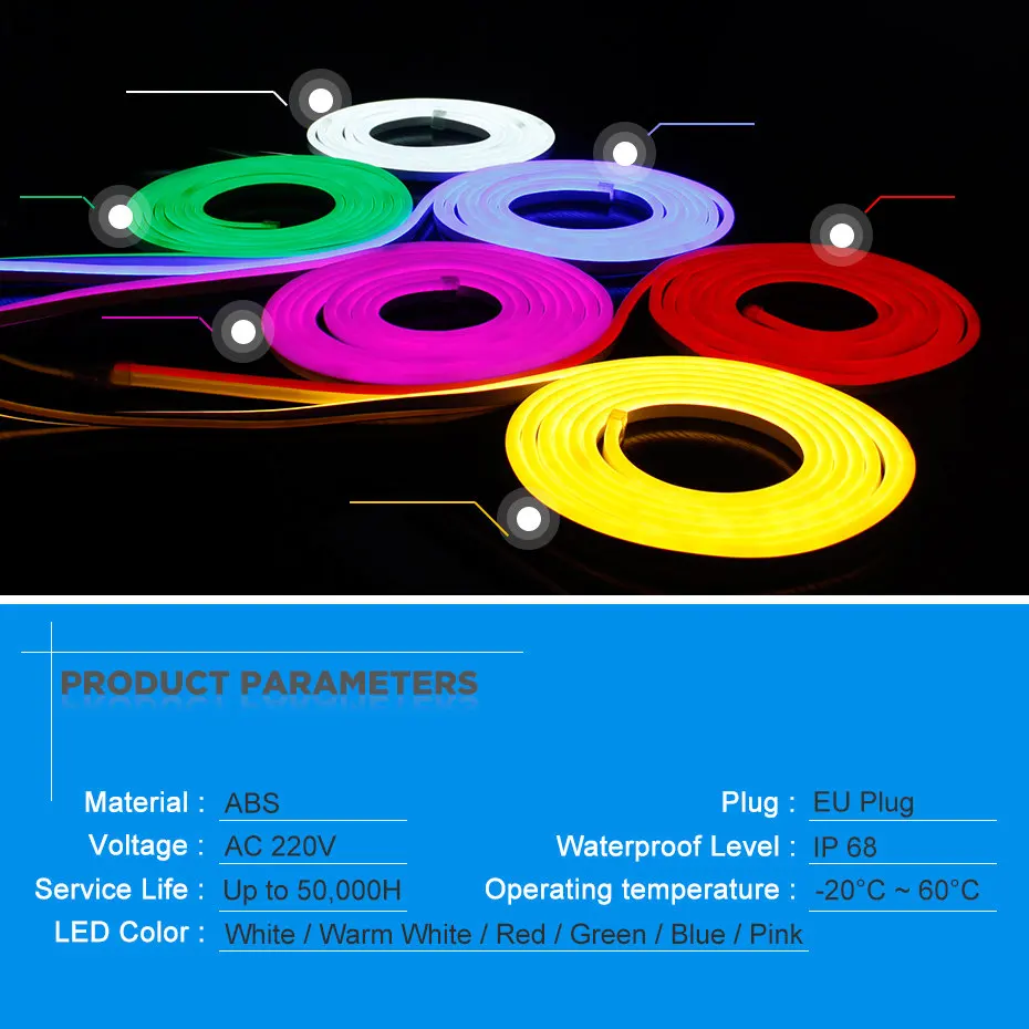 Светодиодная лента RGB неоновый светильник 220 В перем. Тока 2835 SMD гибкая трубка