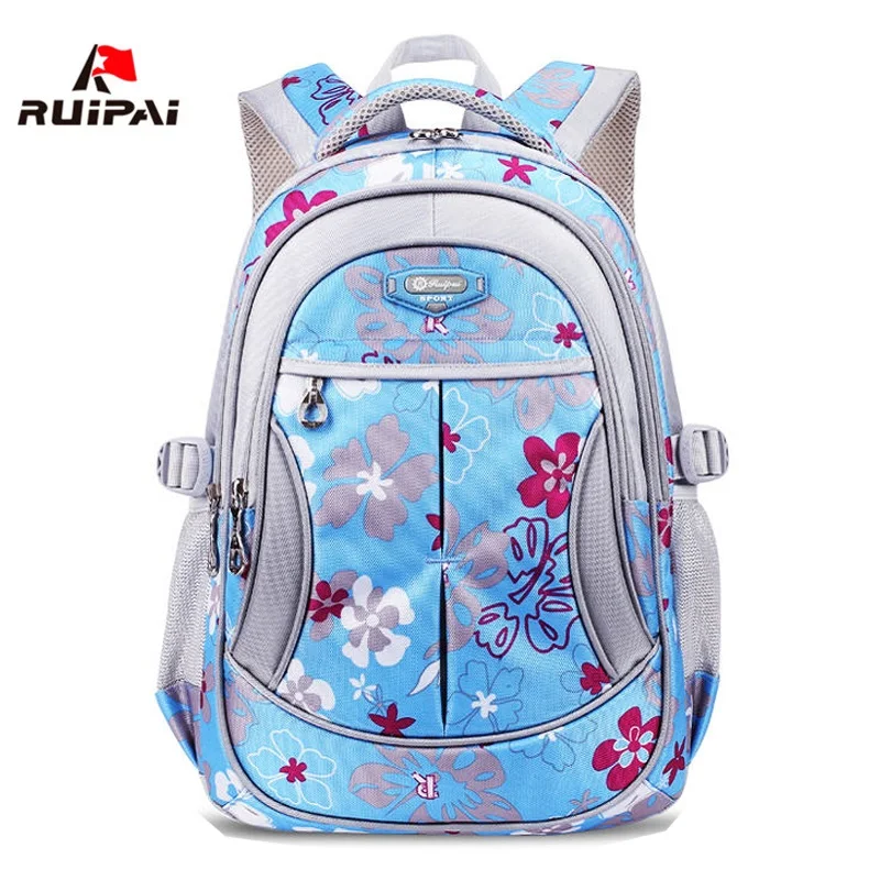 

RUIPAI Nylon Women School Bags Orthopedic Backpack for Girls Dot Printing Schoolbags for Teenagers Boy Student Children BackPack