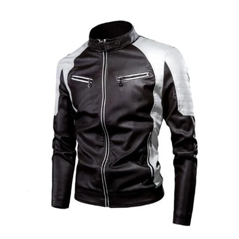 

Весна Повседневный мотор 2020 сращенная флисовая Осенняя мода Байкерская винтажная теплая кожаная куртка пальто для мужчин