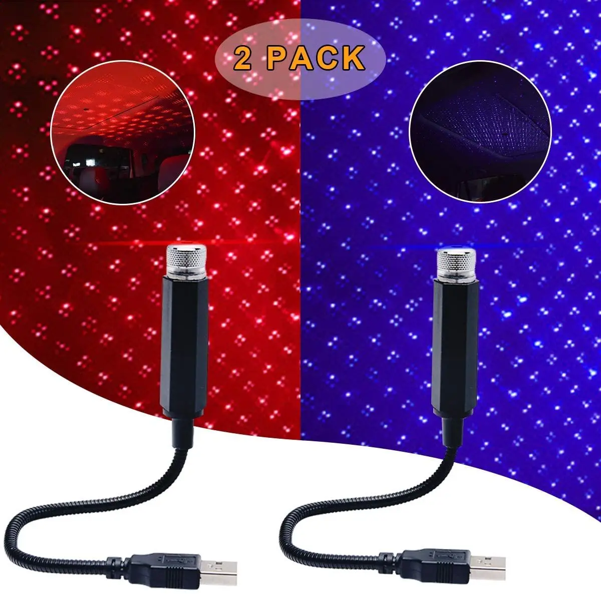 USB автомобильный проектор ночник романтическая атмосфера светильник на крышу