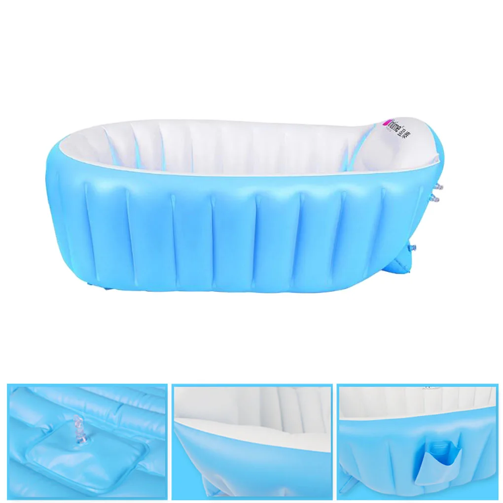 Детская Надувная ванна портативная для купания нескользящая дорожная складная