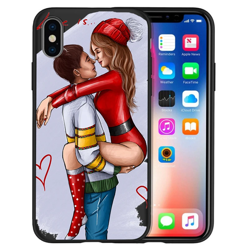 Модный чехол для iPhone 11 Pro Max XS XR X 8 6S 7Plus 5S Черный силиконовый Etui|Бамперы| |