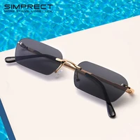 simprect square sunglasses women 2022 small rimless sunglasses men retro vintage sun glasses shades for women zonnebril dame