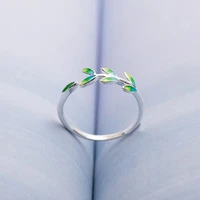 s925 sterling silver bohemian olive branch leaf rings for women ladies wedding fine jewelry adjustable engagement ring anillos